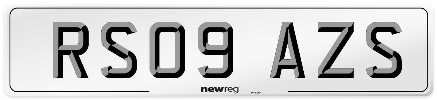 RS09 AZS Number Plate from New Reg
